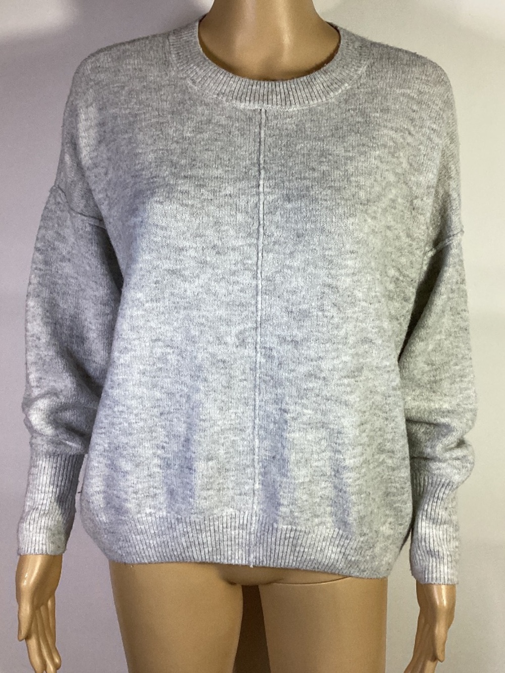Vince Camuto Grey Front Seam Knit Sweater Sz S